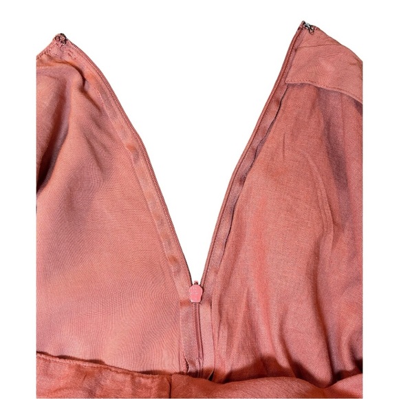 Abercrombie & Fitch Knotted Linen Coral Pink Mini Skirt Sz Large - Picture 11 of 11